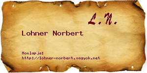 Lohner Norbert névjegykártya